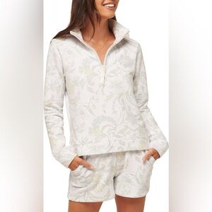 Travis Mathew Day on the Bay Floral Half Zip Pullover Size Small